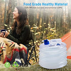 Portable Water Storage Jug, Water Carrier, Foldable Canteen, Outdoors BBQ Camping Hiking 7