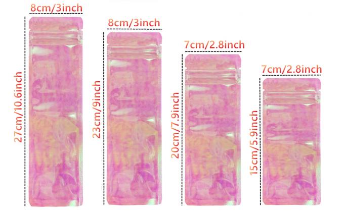 Resealable Holographic Zip lockk Bag, slidelock Bags Smell Proof Mylar Baggies 1