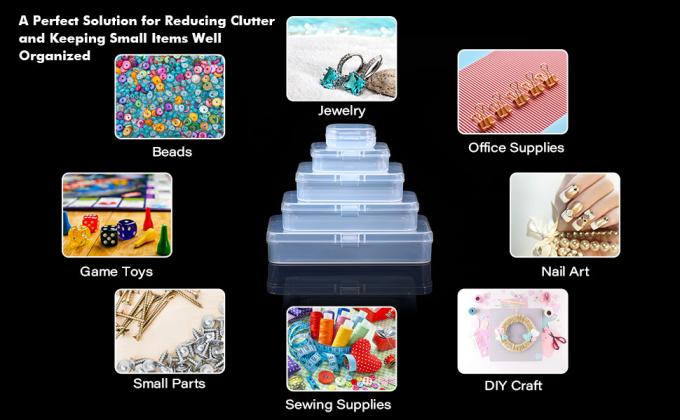 Plastic Beads Storage Containers Box, Storage Of Small Items Crafts, Hinged Lid, Jewelry, Hardware 1