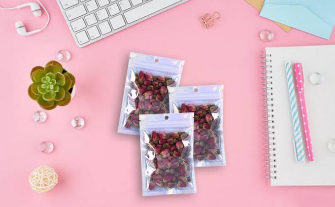 Custom Logo Printed Mylar Bag, Various Color Clear Window Bag, Zip lockk Packaging Mylar Pouch 1