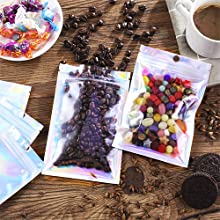 Smell Proof Baggies, Holographic Bags, Metallic Bag, Storage Pouch, Flower Packaging, Dried Leaves 5