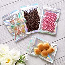 Smell Proof Baggies, Holographic Bags, Metallic Bag, Storage Pouch, Flower Packaging, Dried Leaves 6