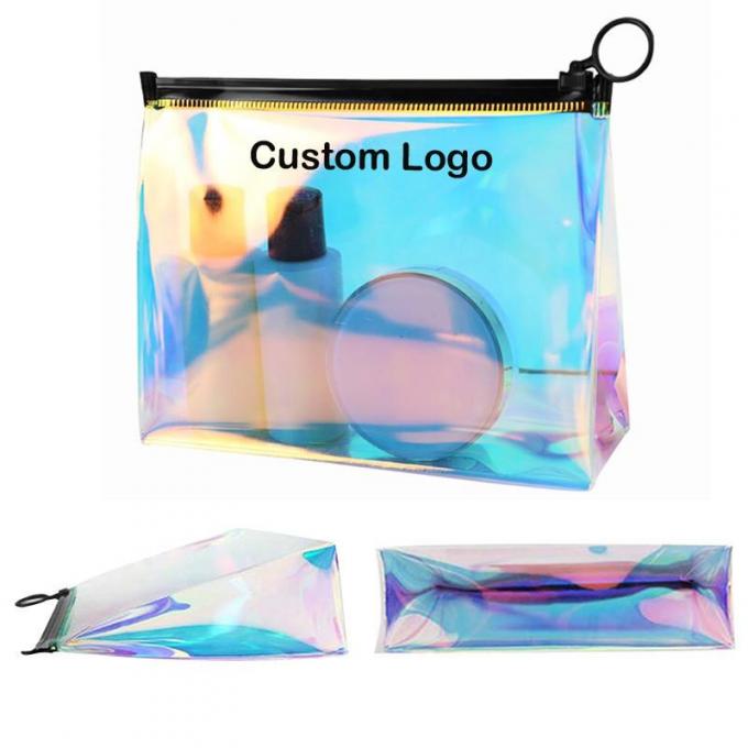 Eco Friendly Neon Colorful PVC Cosmetic Makeup Toiletry Skin Kits Pouch Waterproof Clear Vinyl Gift Bag 10