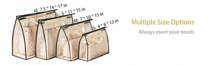 Multi Size, Handbag Storage Dust Cover Bags, Handbag & Purse, Sturdy PVC Organizer Holder With Handle Zipper 6