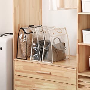 Fashionable Design Luxury PVC Handbag Purse, Organizer Dust Cover, Bag Protector, Magnetic Snap Closure 16