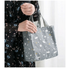 Canvas Cotton Fabric Reusable Package, LUNCH POUCH, Drawstring, Insulated Bento Box Cooler, Tote Handbag 5