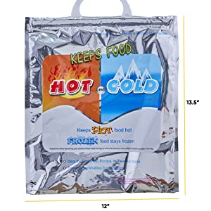 Slider Zipper Handle Foil Thermal Cooler Bag, Reusable Insulated, Refrigerated Tote, Aluminum Foil, EPE Foam 0