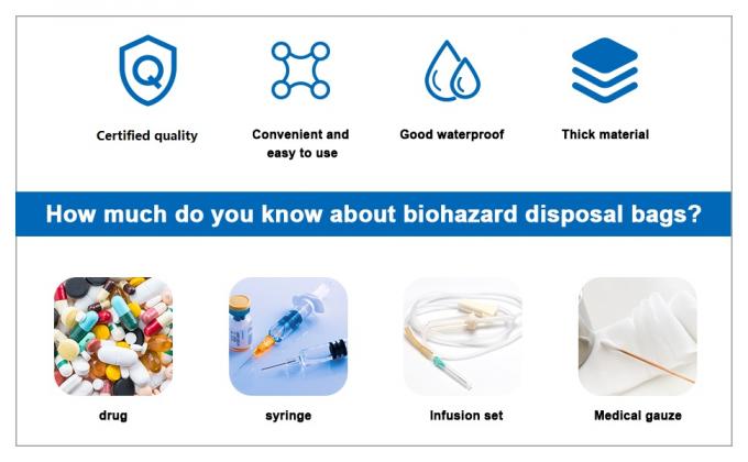 Polypropylene Biohazard Disposal Bags, Warning Label, Sterilization Printed, Waste Bags With Biohazard Symbol 1