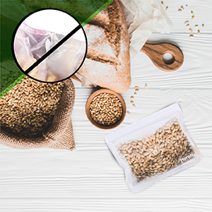 PEVA, Silicone, Reusable Storage Resealable Freezer Food Bags, Leak Proof Zip lockk Airtight lunch Container 0