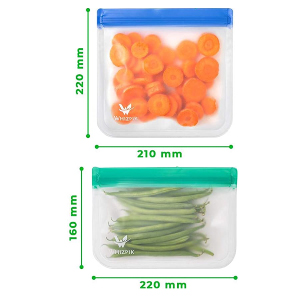PEVA, Silicone, Reusable Storage Resealable Freezer Food Bags, Leak Proof Zip lockk Airtight lunch Container 13