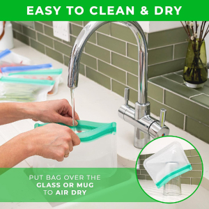 PEVA, Silicone, Reusable Storage Resealable Freezer Food Bags, Leak Proof Zip lockk Airtight lunch Container 14