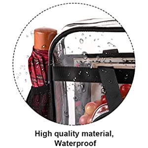 Clear Bags, Stadium Approved, See Through Tote Bag, Shoulder Strap, Large Transparent Bag 5