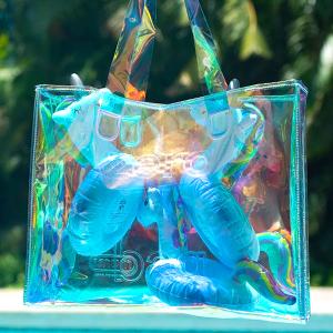 Reflective laser PU leather bag, Iridescent Tote, Fashion Holographic Handbag, Privacy Bag, Stadium Work Bag 2