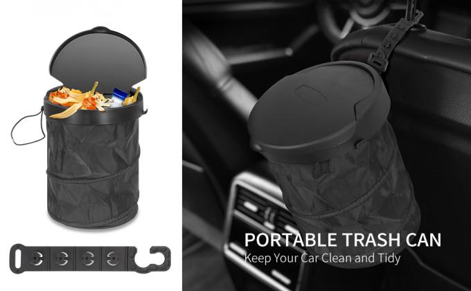 Car Trash Hanging Bag, Storage Pockets Leak-Proof Organizer Collapsible Portable Waterproof Car Garbage Bin 11