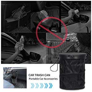 Car Trash Hanging Bag, Storage Pockets Leak-Proof Organizer Collapsible Portable Waterproof Car Garbage Bin 12