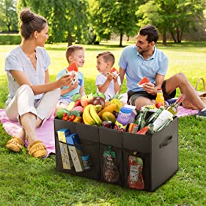 Car Trunk Organizer For SUV, Expandable Large Capacity, Sturdy Cargo Trunk Storage Organizer, Non Slip Bottom 17