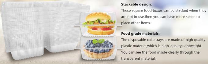 Clamshell Hinged Blister Salad Foldable Pack, Compartment Meal Prep Container Airtight Take Away Lunch Box 7