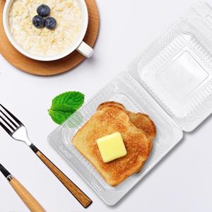 Clamshell Hinged Blister Salad Foldable Pack, Compartment Meal Prep Container Airtight Take Away Lunch Box 8