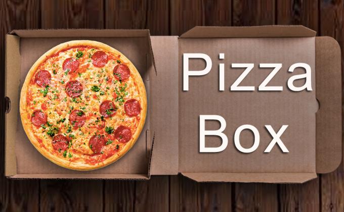 Custom Pizza Packing Paper Box Corrugated With Different Size, Recycle Paper Simple Pizza Package Lunch Box 0