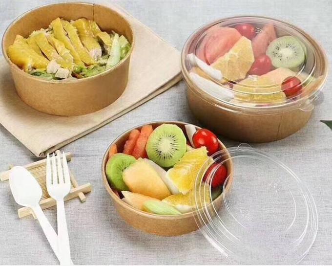 Eco Friendly, Oil Resistant, Salad Soup Rice Noodles Bowl, Bamboo Pulp, Disposable, Kraft Paper Bowl Lid 1