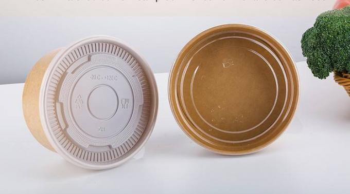 Eco Friendly, Oil Resistant, Salad Soup Rice Noodles Bowl, Bamboo Pulp, Disposable, Kraft Paper Bowl Lid 12