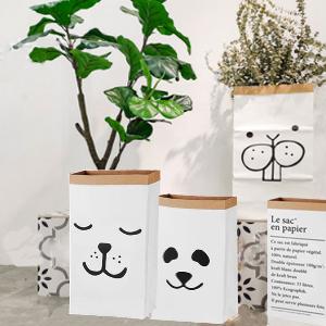 le sac en papier bag, Kraft Paper Storage Linen Bag Kids Toys Clothing Organizer Basket Nursery Home Decor 4