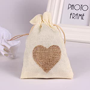 Drawstring Burlap Natrual Jute Sacks Jewelry Candy Pouch Christmas Wedding Party Favor Gift Bags 3