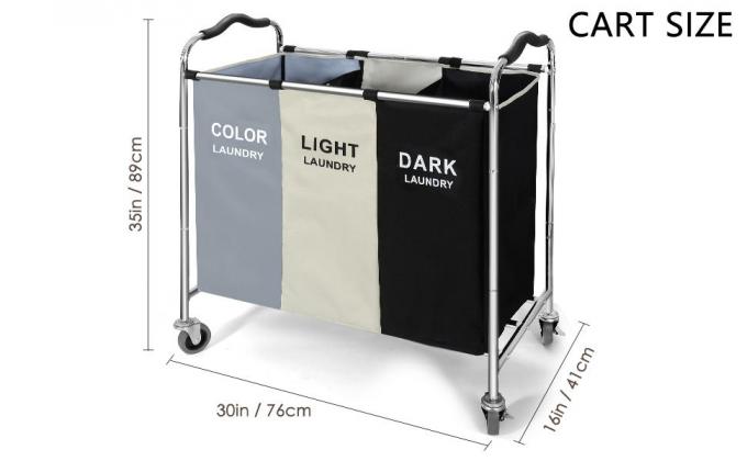 Laundry Bag, Foldable Laundry Sorter Basket, Multi Compartments, Bedroom Clothes Storage, Washing Basket 4