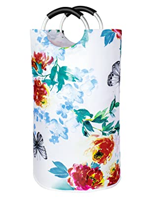 Laundry Baskets with Easy Carry Handles, Hamper, Folding Washing Bins, Family Laundry Room Bathroom 0