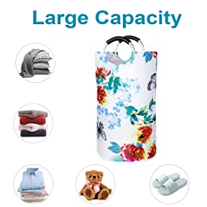 Laundry Baskets with Easy Carry Handles, Hamper, Folding Washing Bins, Family Laundry Room Bathroom 6