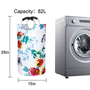 Laundry Baskets with Easy Carry Handles, Hamper, Folding Washing Bins, Family Laundry Room Bathroom 5