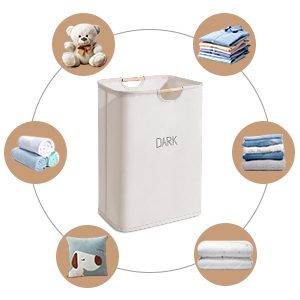 Laundry Baskets with Easy Carry Handles, Hamper, Folding Washing Bins, Family Laundry Room Bathroom 13