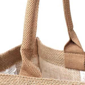 Burlap Tote Bags Bulk Laminated Interior Jute Tote Bag Full Gusset With Inner Zipper Pocket, DIY Art Crafts 4
