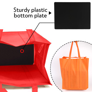 Nonwoven fabric Grocery Tote, Reinforced Handle Heavy Duty Large Shopping, Kitchen Reusable box bags 0