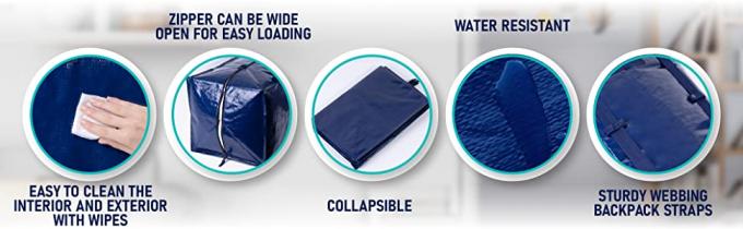 Grocery Shopper, Heavy Duty Large Moving Bags, Backpack Straps Handles, Zippers Storage Totes, storage Boxes 10