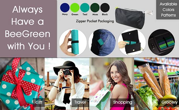 Xlarge Handle Bags Reusable Washable Foldable Folding Reusable Shopping Bags, Groceries With Zipper Carrier 5