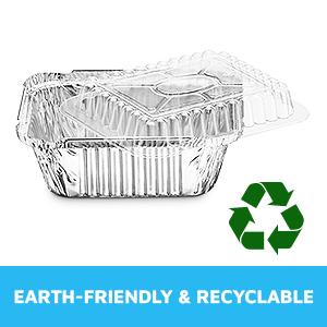 Aireline Rectangle Shaped, Disposable Aluminum Foil Pan, Take-Out Food Containers, Foil Cake Cup 5